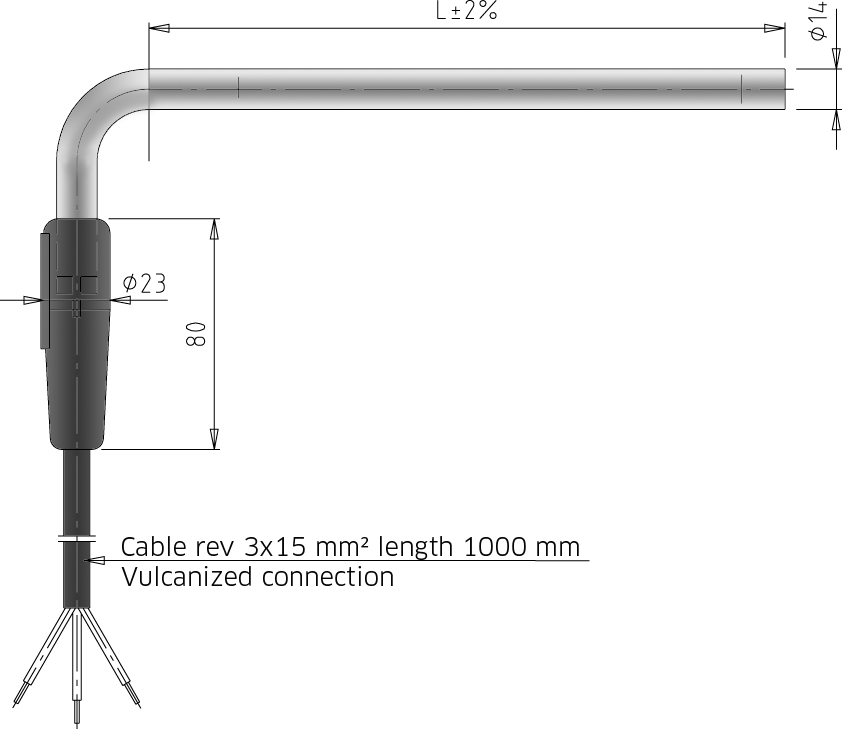Tubular heating element for defrosting