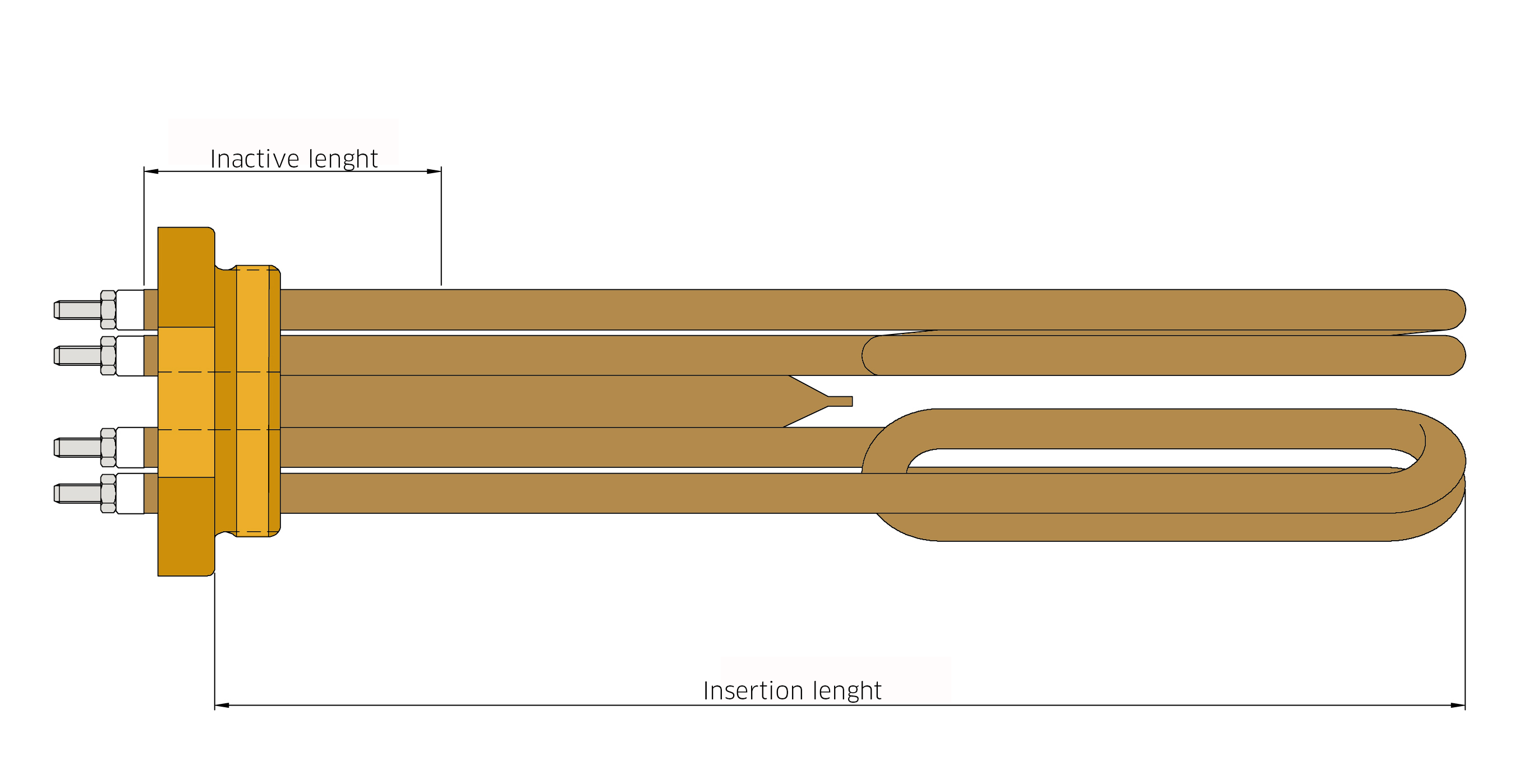 Tubular elements in copper