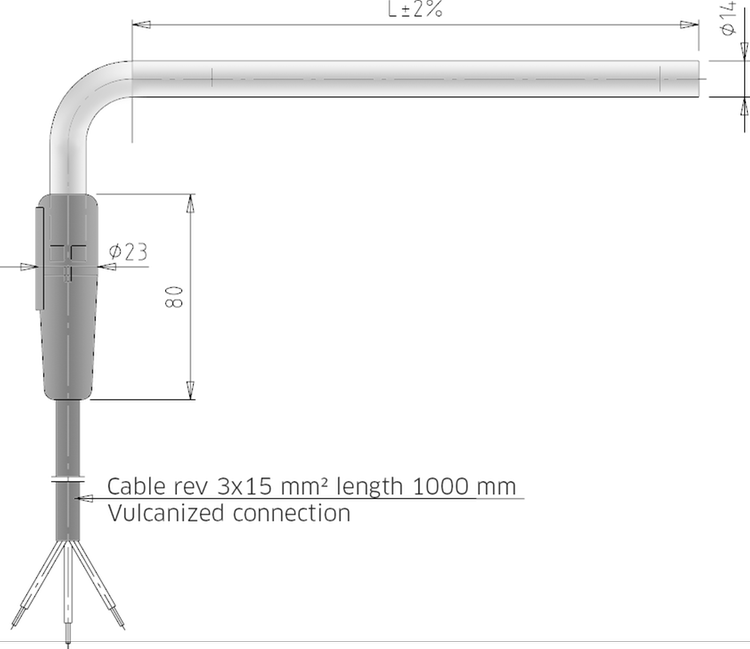 Tubular heating element for defrosting